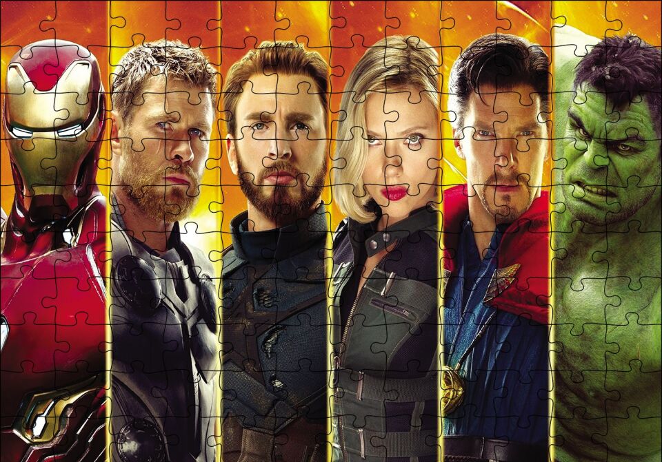 Iron Man, Thor, Captain America, Black Widow, Dr.Strange ve Hulk Puzzle Yapboz MDF Ahşap