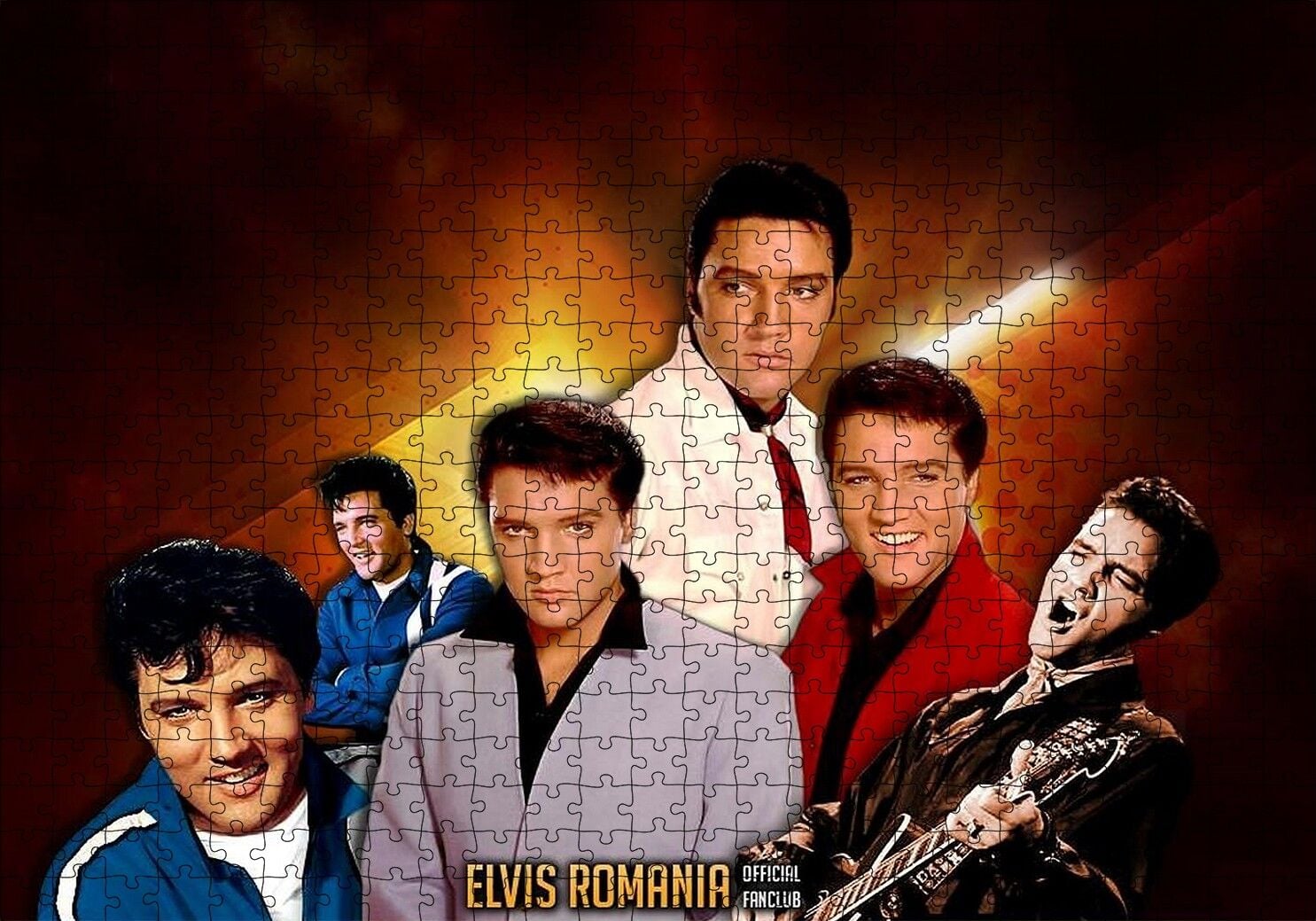 Elvis Presley Kompozisyon Puzzle Yapboz MDF Ahşap 500 Parça 49 cm X 68 cm