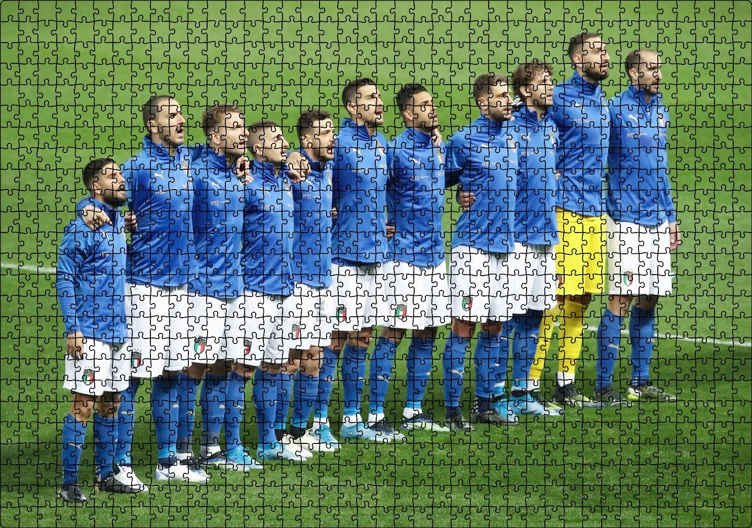 Euro 2021 Kupa Şampiyonu İtalya Puzzle Yapboz MDF Ahşap 1000 Parça 49 cm X 68 cm