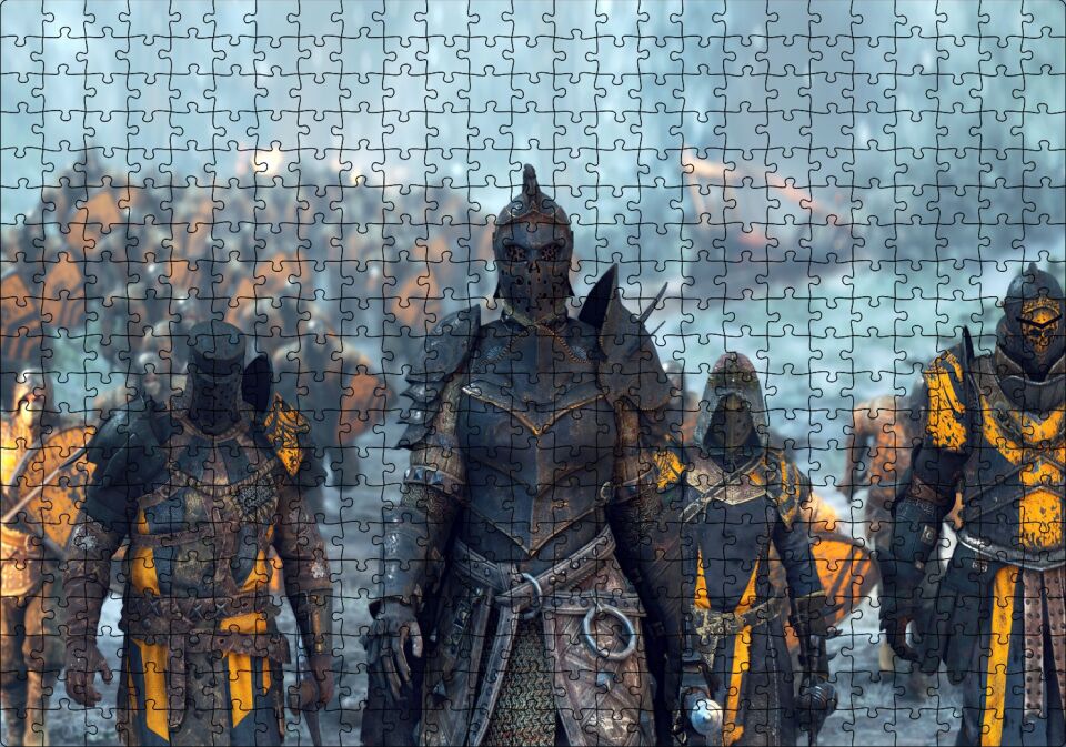 For Honor Oyunundan Savaş Sahnesi Puzzle Yapboz MDF Ahşap 500 Parça 49 cm X 68 cm