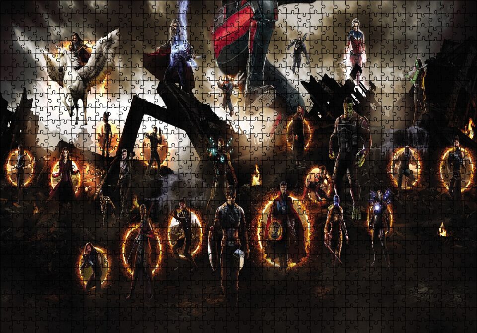Avengers Endgame Son Savaş Görseli Puzzle Yapboz MDF Ahşap 1000 Parça 49 cm X 68 cm