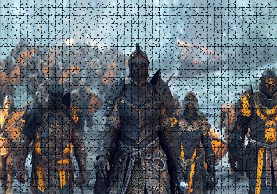 For Honor Oyunundan Savaş Sahnesi Puzzle Yapboz MDF Ahşap 1000 Parça 49 cm X 68 cm