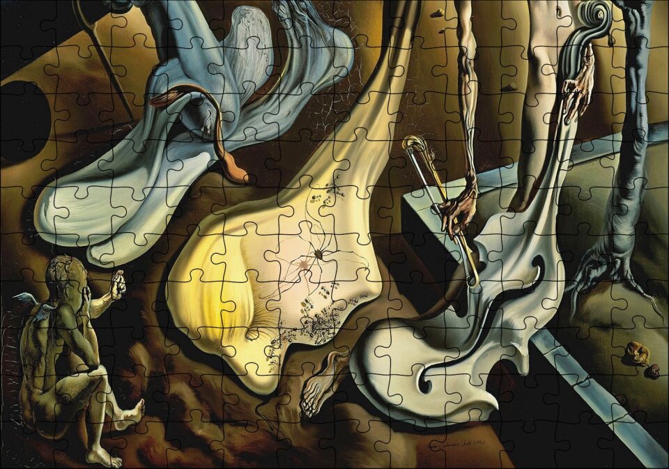 Salvador Dali Akşam Örümceği Göreli Puzzle Yapboz MDF Ahşap 120 Parça 24 cm X 34 cm