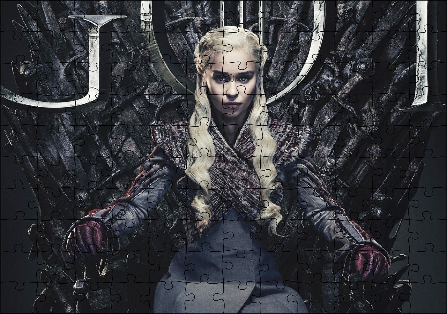 Game of Thrones Daenerys Targaryen Tahtta Puzzle Yapboz MDF Ahşap 120 Parça 24 cm X 34 cm