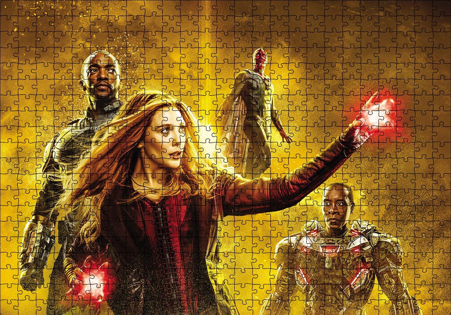 Avengers Falcon, Witch ve Rocket Puzzle Yapboz MDF Ahşap 500 Parça 49 cm X 68 cm