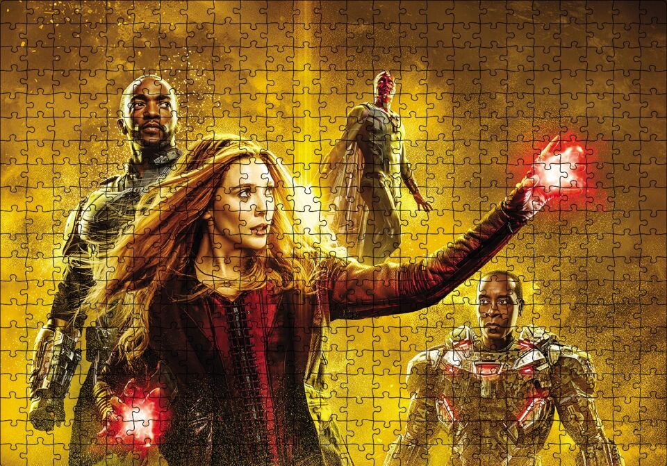 Avengers Falcon, Witch ve Rocket Puzzle Yapboz MDF Ahşap 500 Parça 49 cm X 68 cm