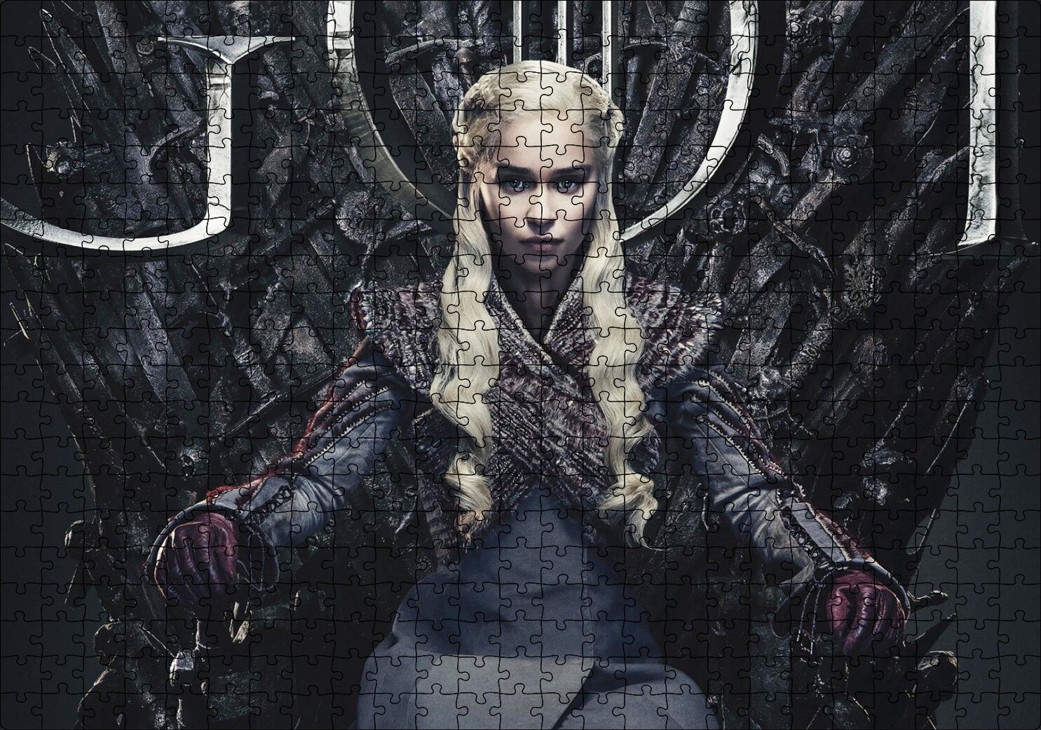 Game of Thrones Daenerys Targaryen Tahtta Puzzle Yapboz MDF Ahşap 500 Parça 49 cm X 68 cm
