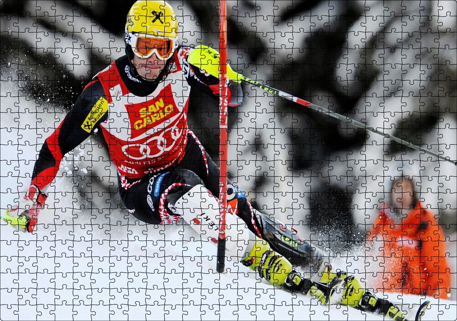 Marcel Hirscher Spor Kayak Puzzle Yapboz MDF Ahşap 500 Parça 49 cm X 68 cm