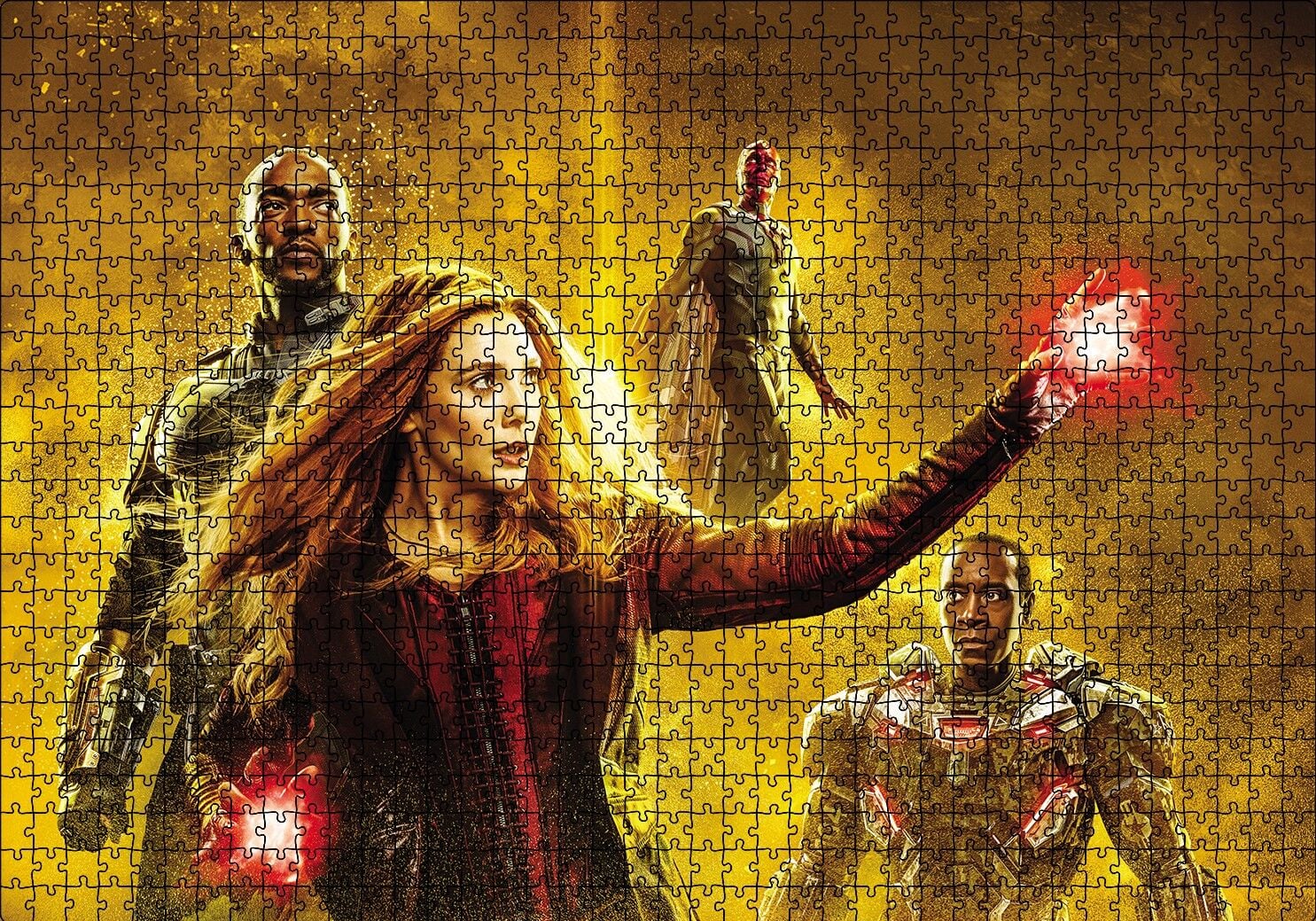 Avengers Falcon, Witch ve Rocket Puzzle Yapboz MDF Ahşap 1000 Parça 49 cm X 68 cm