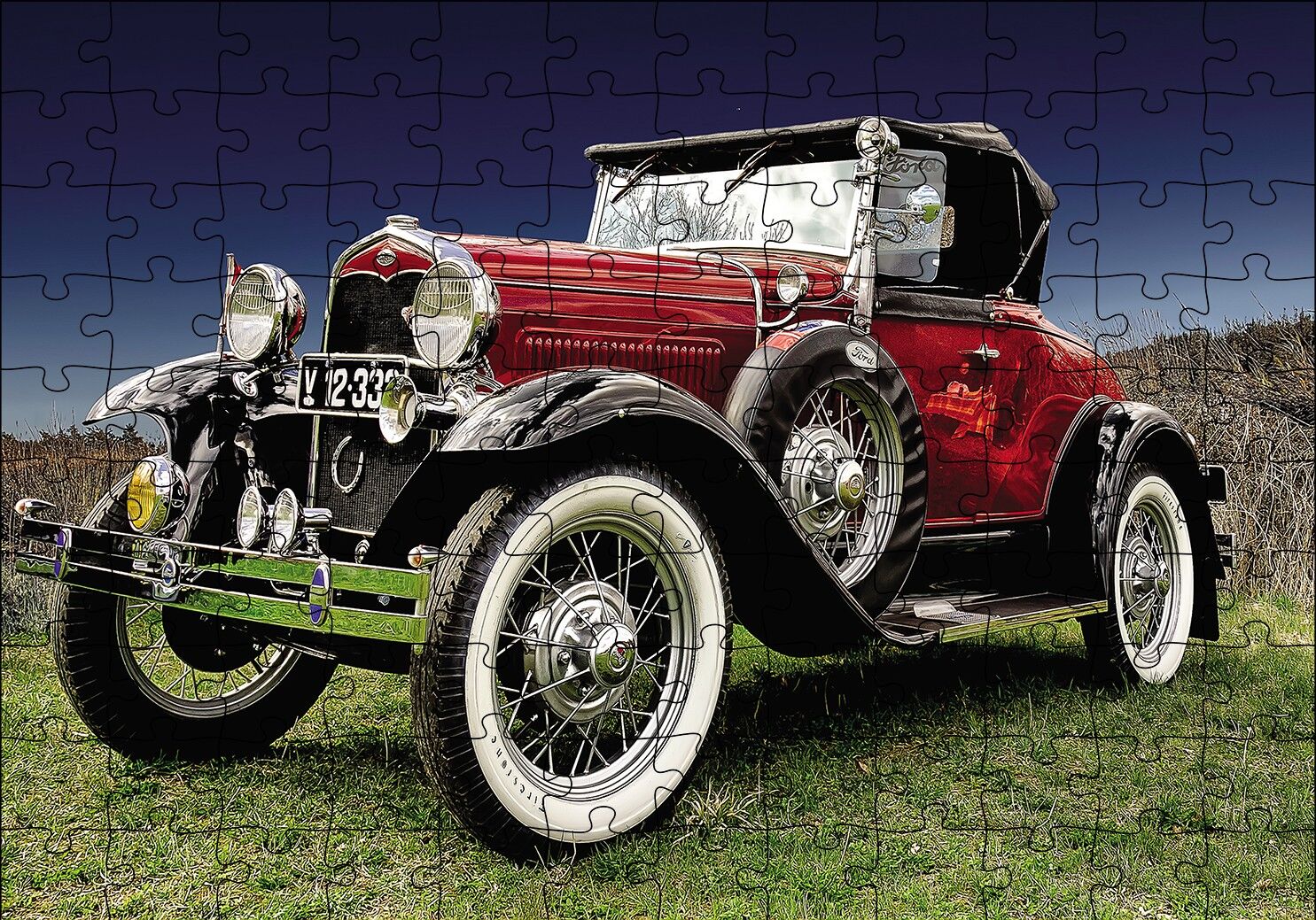 Klasik Ford A Görseli Puzzle Yapboz MDF Ahşap