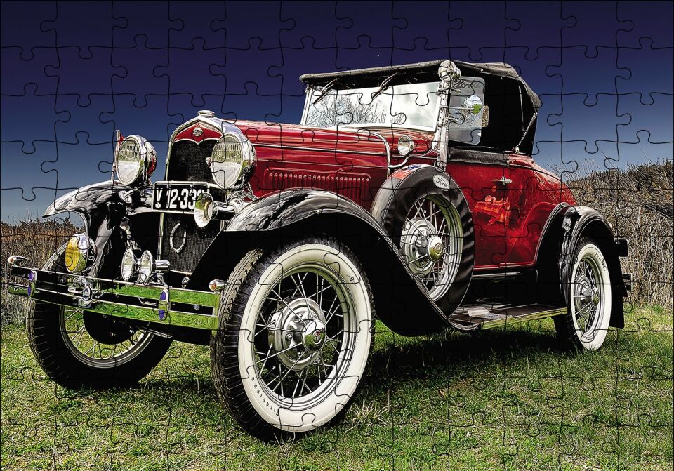 Klasik Ford A Görseli Puzzle Yapboz MDF Ahşap
