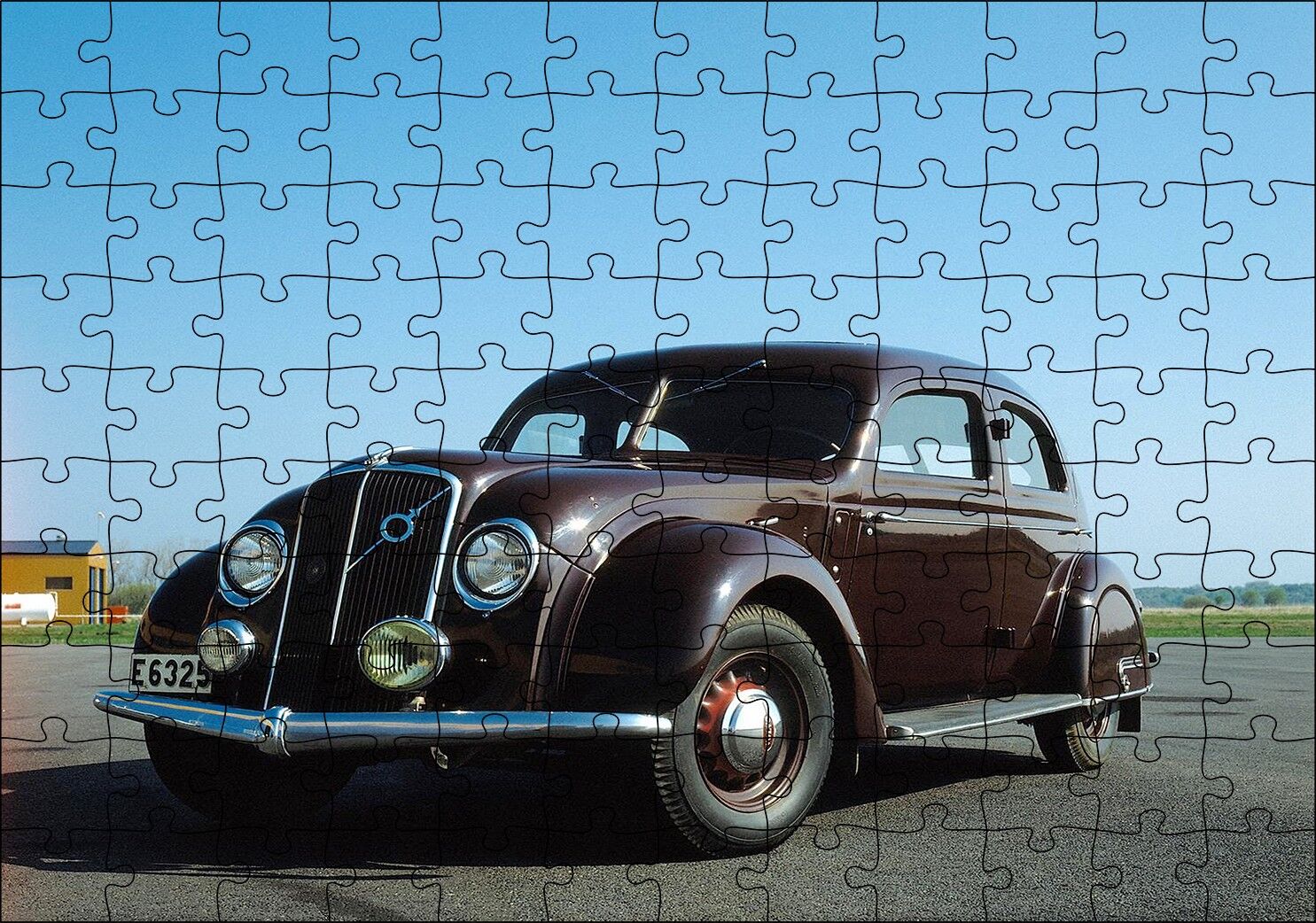 Volvo PV36 Carioca Kahverengi Modeli Puzzle Yapboz MDF Ahşap