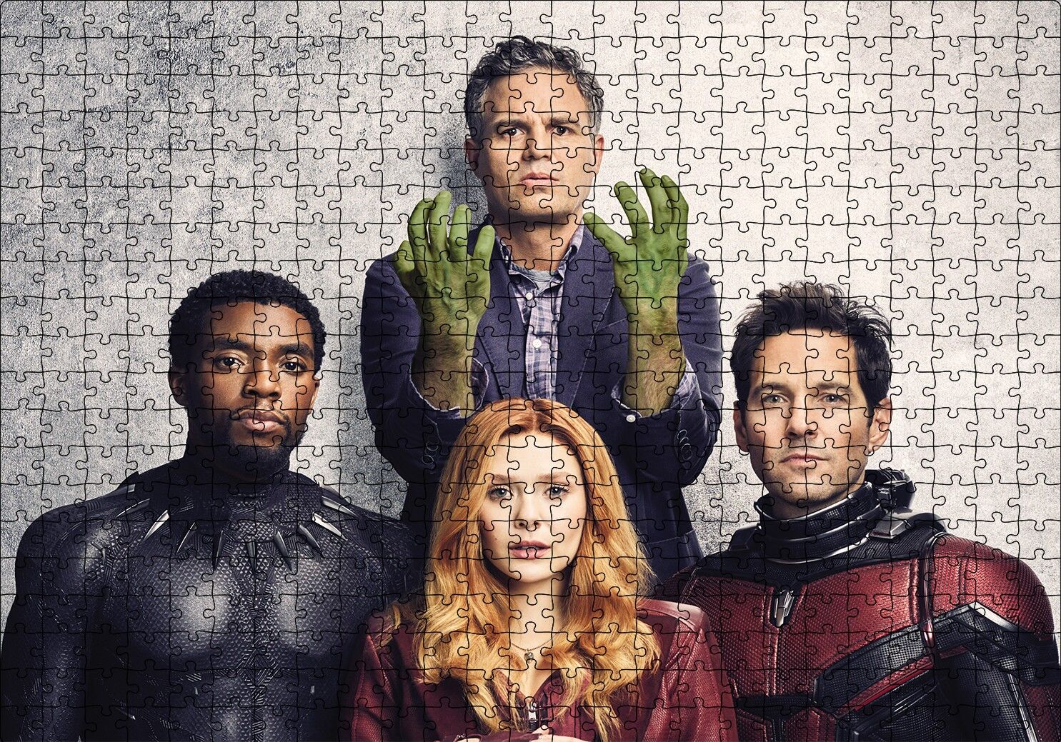 Avengers Hulk, Black Panther, Ant Man ve Scarlet Witch Puzzle Yapboz MDF Ahşap 500 Parça 49 cm X 68 cm