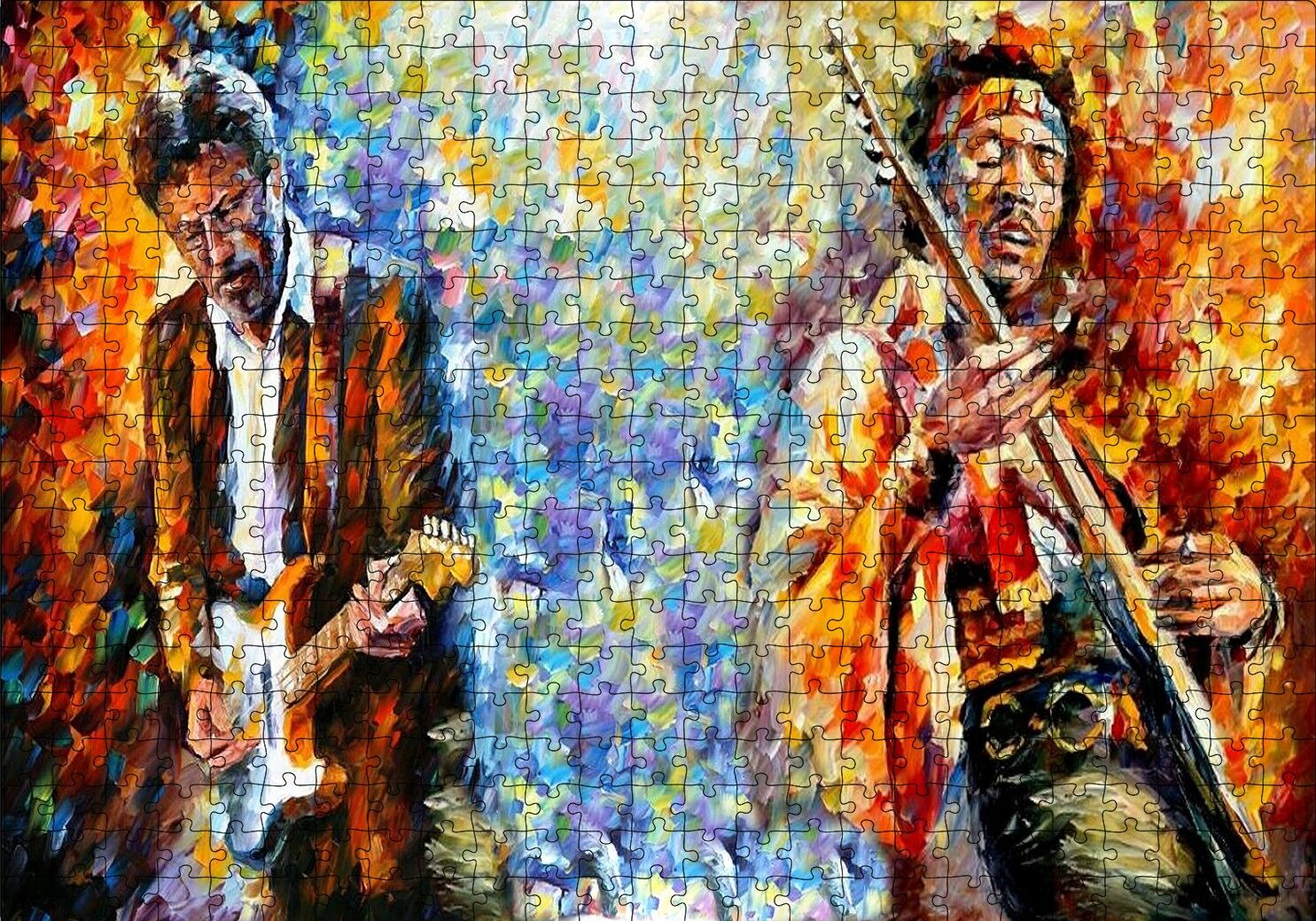 Eric Clapton Leonid Afremov Yağlı Boya Puzzle Yapboz MDF Ahşap 500 Parça 49 cm X 68 cm