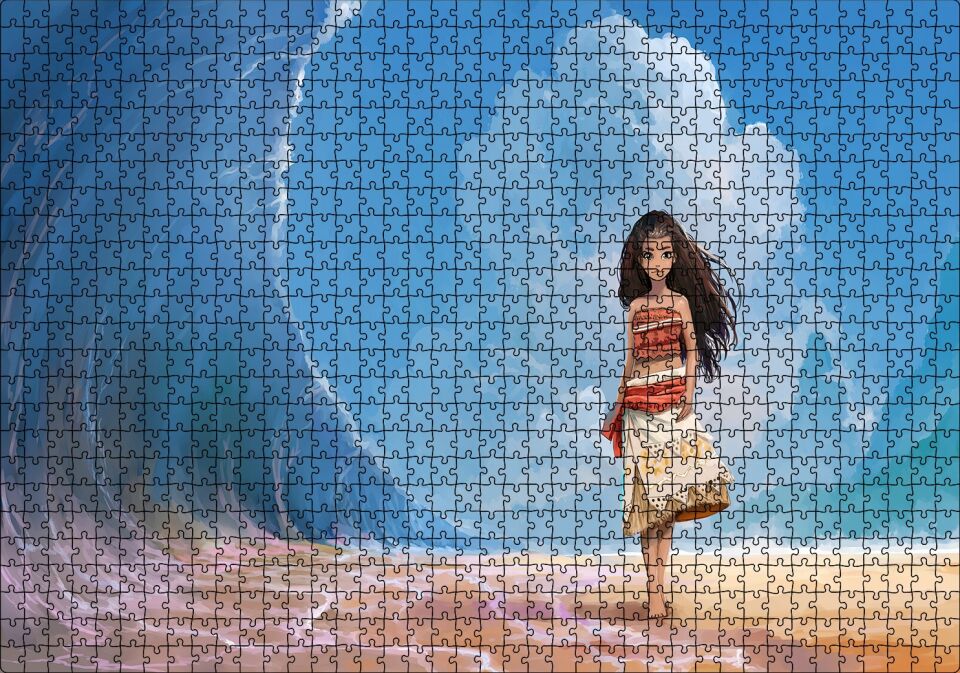 Moana Yüksek Dalgalar Bulutlar Görseli Puzzle Yapboz MDF Ahşap 1000 Parça 49 cm X 68 cm