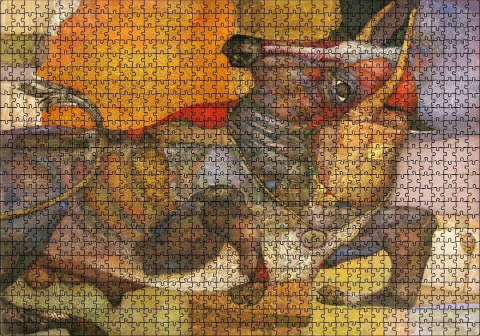fine arts Boğa ve Renkler Puzzle Yapboz MDF Ahşap 1000 Parça 49 cm X 68 cm