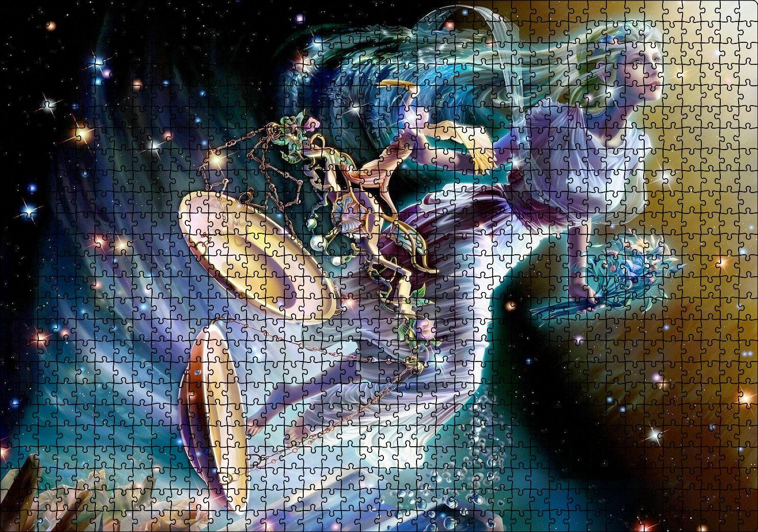 Perisi Terazi Burcu Görseli Puzzle Yapboz MDF Ahşap 1000 Parça 49 cm X 68 cm