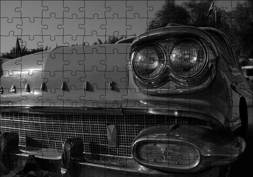 Klasik Pontiac SB Görseli Puzzle Yapboz MDF Ahşap