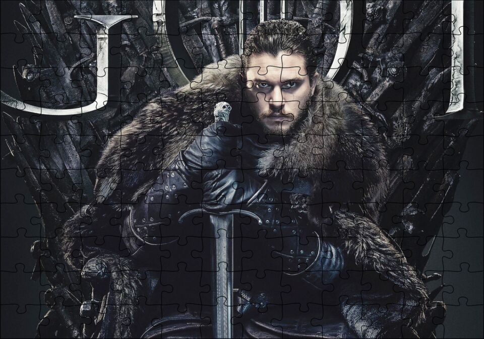 Game of Thrones Jon Snow Tahtta Puzzle Yapboz MDF Ahşap 120 Parça 24 cm X 34 cm
