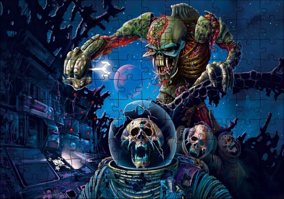 Yaratıkların Savaşı İllüstrasyon Puzzle Yapboz MDF Ahşap