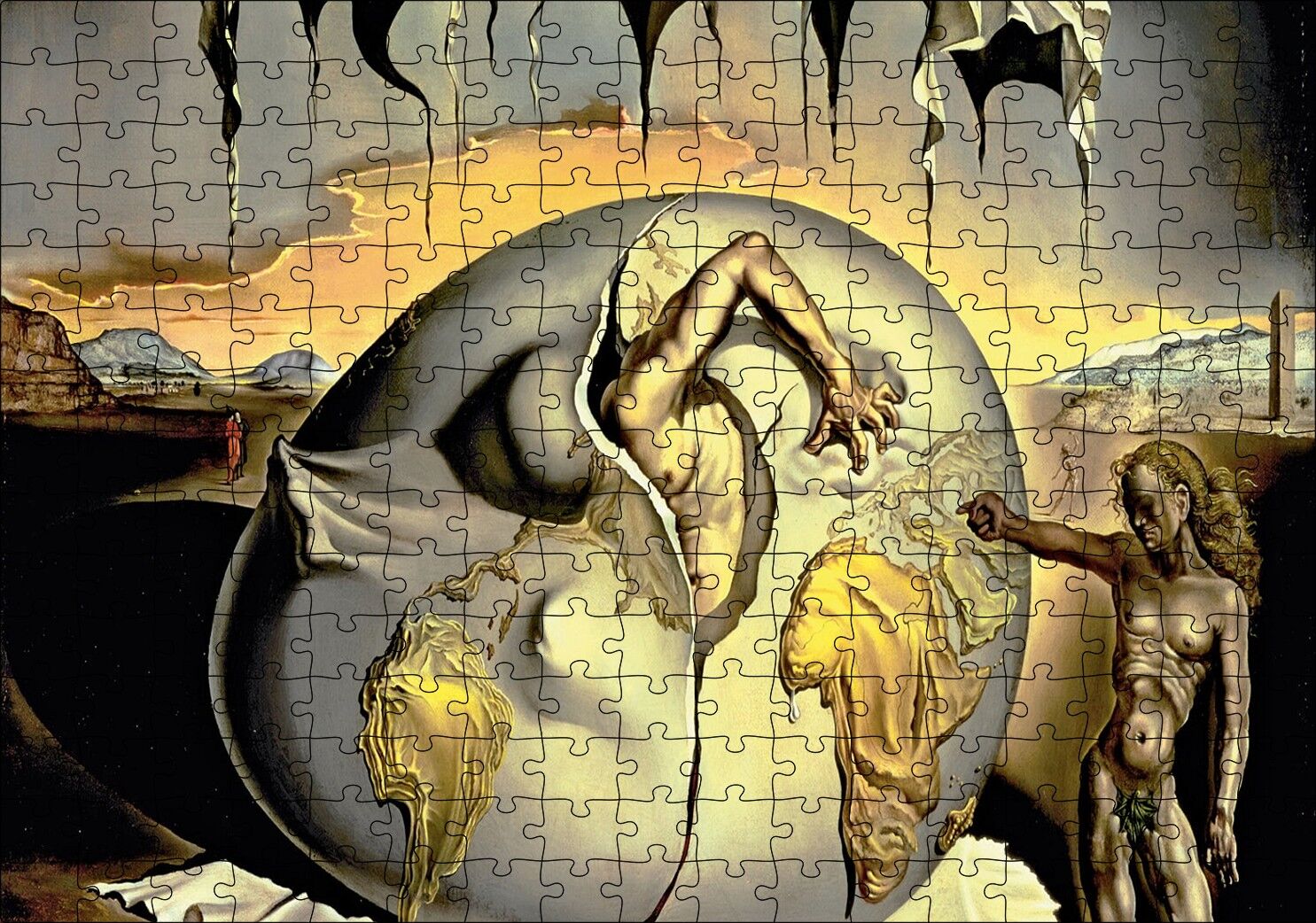 Salvador Dali Yeni İnsanın Doğuşunu İzleyen Jeopolitik Çocuk Görseli Puzzle Yapboz MDF Ahşap 255 Parça 34 cm X 49 cm