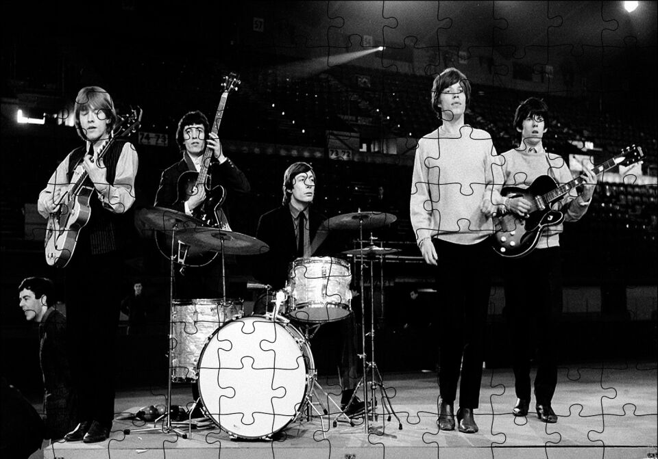 Rolling Solistler Gençlik Siyah Beyaz Puzzle Yapboz MDF Ahşap