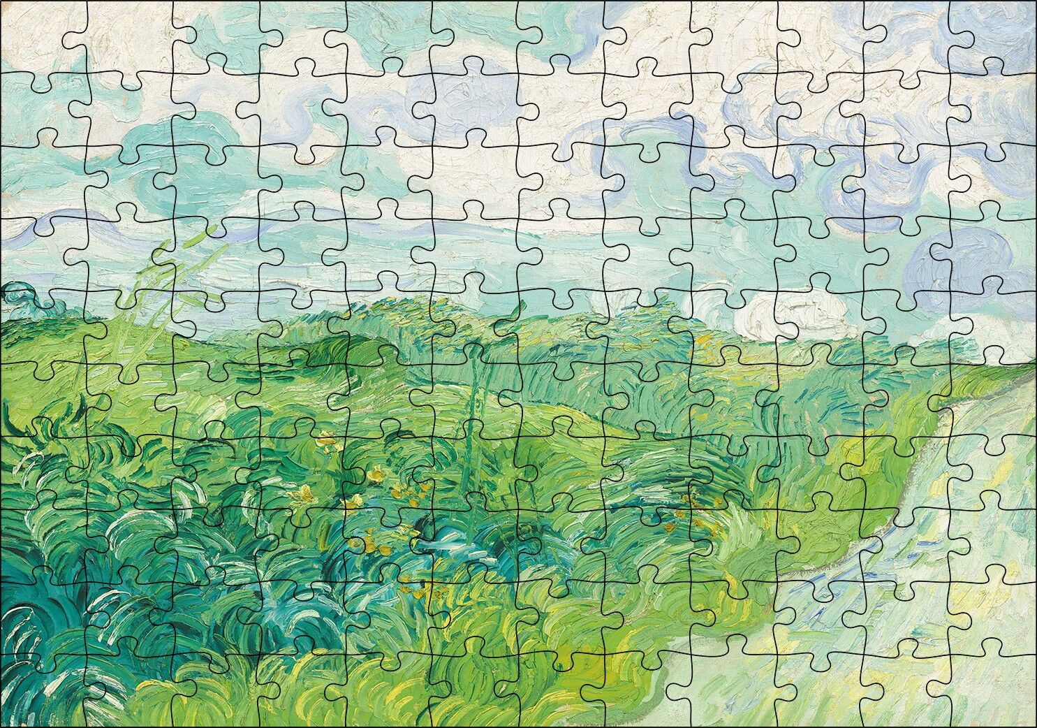 Yeşil Buğday Tarlaları Vincent Van Gogh Puzzle Yapboz MDF Ahşap