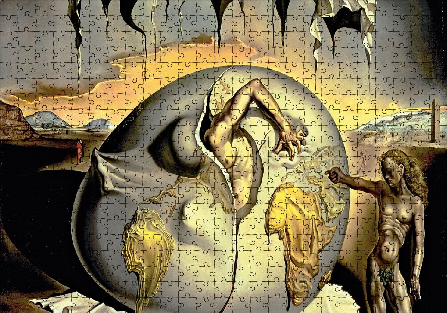 Salvador Dali Yeni İnsanın Doğuşunu İzleyen Jeopolitik Çocuk Görseli Puzzle Yapboz MDF Ahşap 500 Parça 49 cm X 68 cm