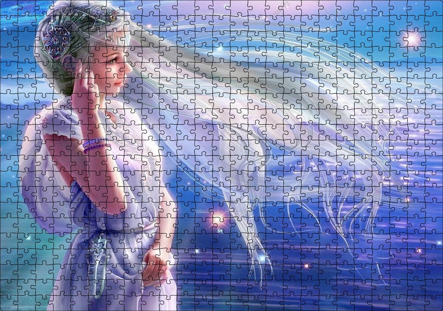 Perisi ve Arkaplanda Yıldızlar Puzzle Yapboz MDF Ahşap 500 Parça 49 cm X 68 cm