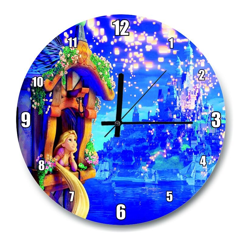Rapunzel Masal Dünyası  Mdf Ahşap Duvar Saati