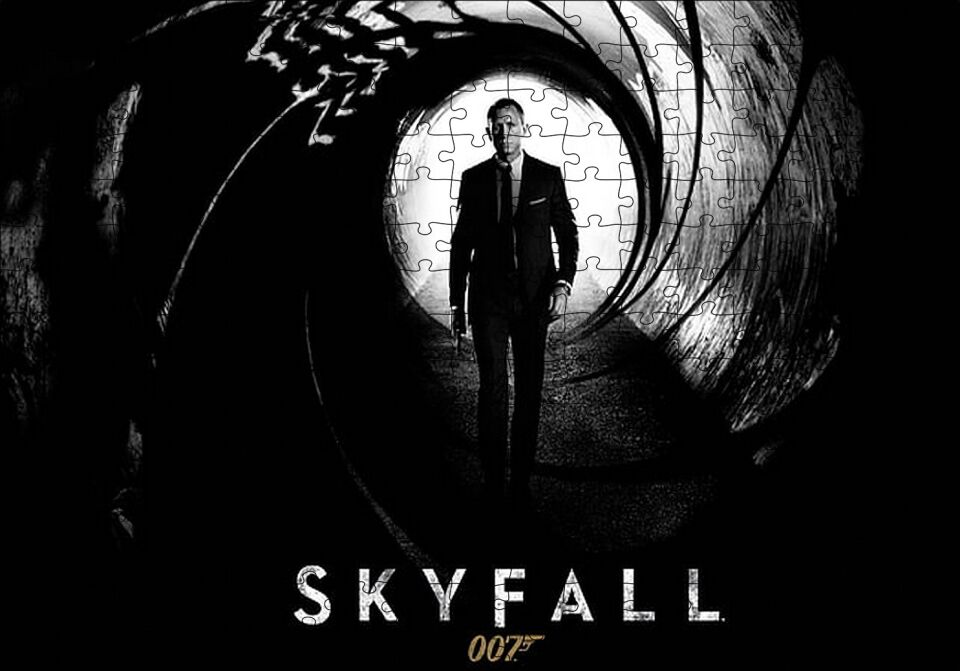 007 Skyfall Daniel Craig Puzzle Yapboz MDF Ahşap 255 Parça 34 cm X 49 cm