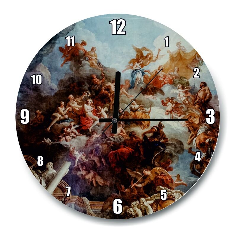 Rönesans Melekler Yağlıboya  Mdf Ahşap Duvar Saati