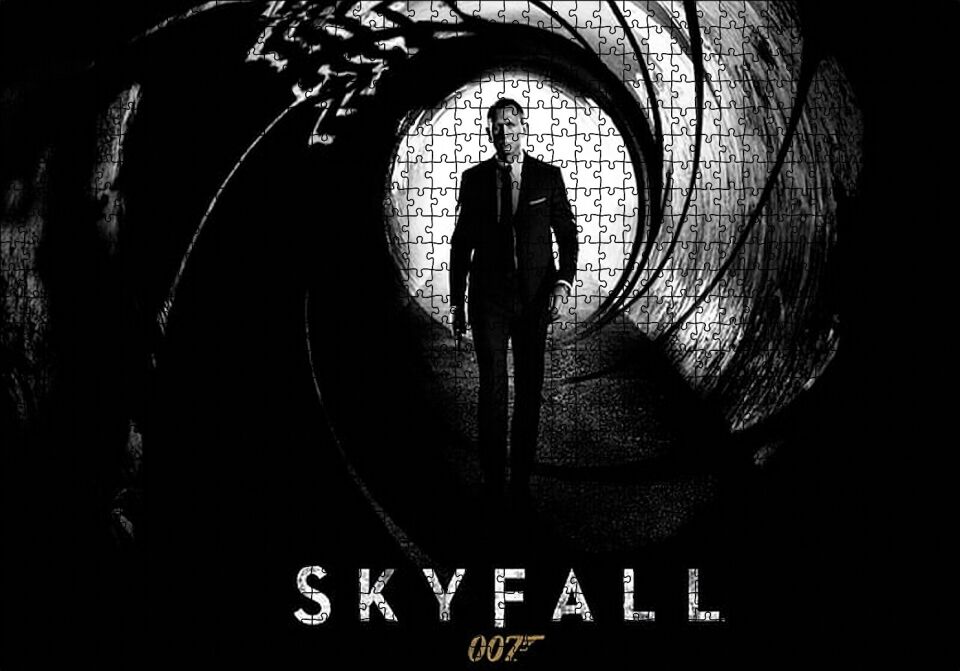 007 Skyfall Daniel Craig Puzzle Yapboz MDF Ahşap 1000 Parça 49 cm X 68 cm