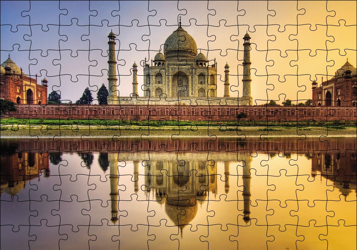 Tac Mahal Görseli Puzzle Yapboz MDF Ahşap