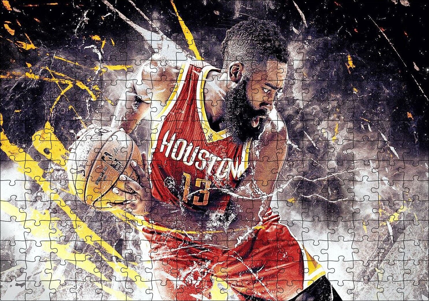 Basketbol James Harden Puzzle Yapboz MDF Ahşap 255 Parça 34 cm X 49 cm