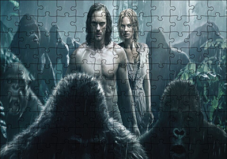 Tarzan Jane ve Maymunlar Puzzle Yapboz MDF Ahşap