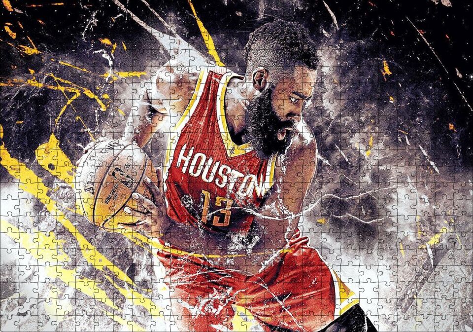 Basketbol James Harden Puzzle Yapboz MDF Ahşap 500 Parça 49 cm X 68 cm