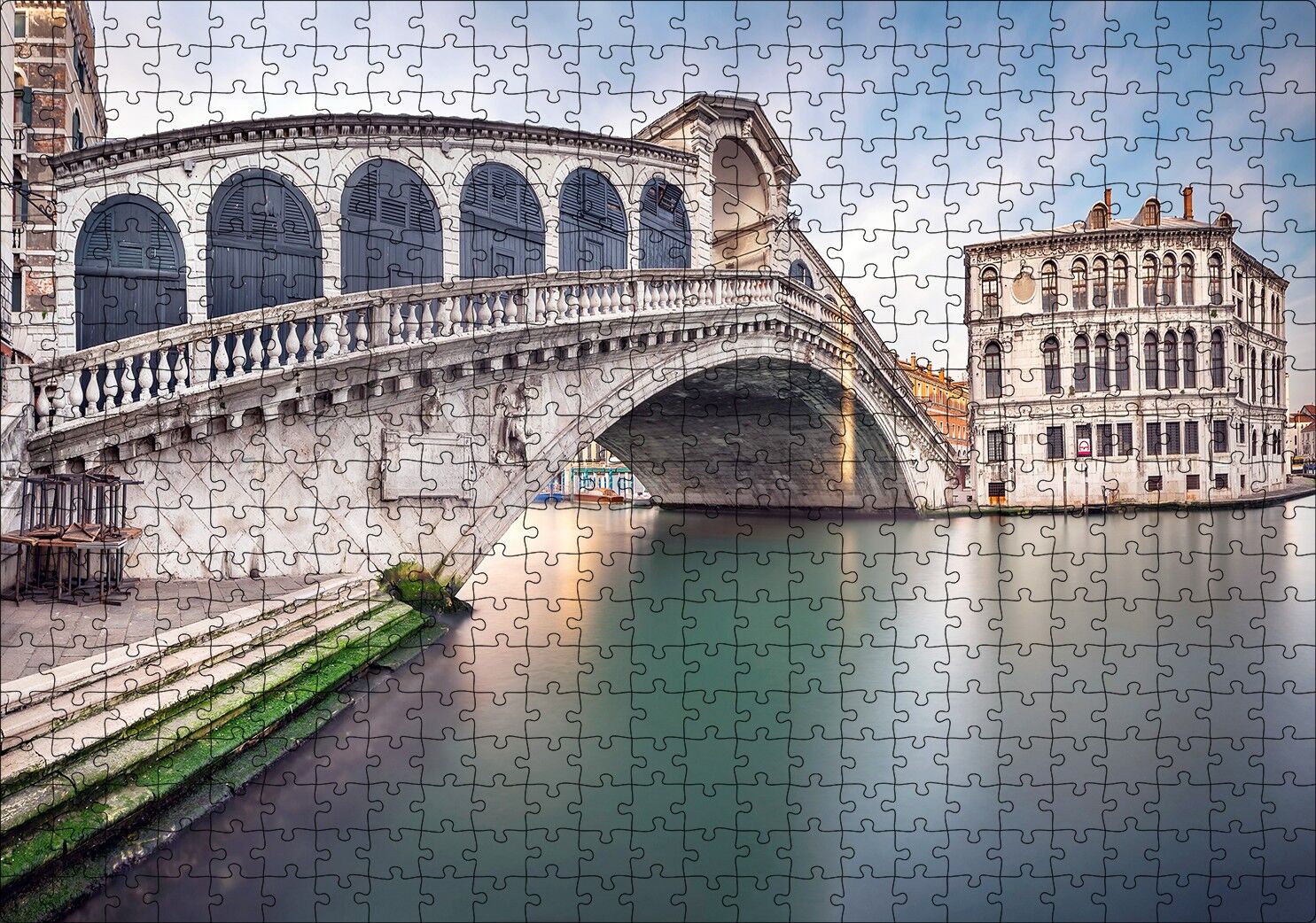 Venedik Rialto Köprüsü Puzzle Yapboz MDF Ahşap 500 Parça 49 cm X 68 cm