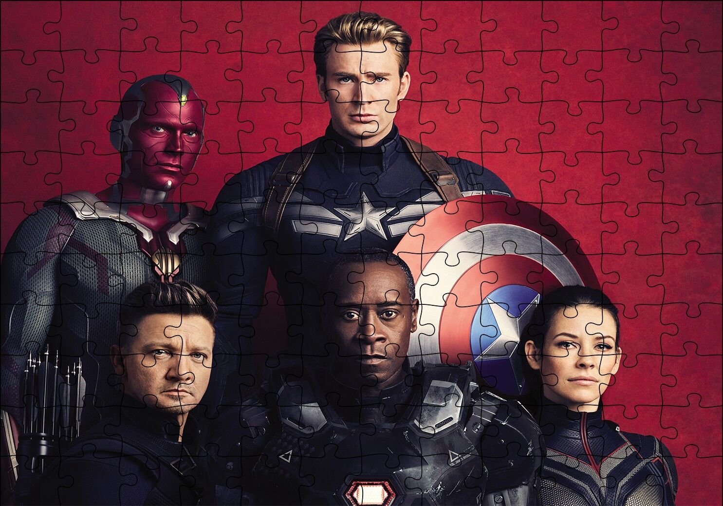 Avengers Infinity War Captain America, Vision, Hawkeye Puzzle Yapboz MDF Ahşap 120 Parça 24 cm X 34 cm