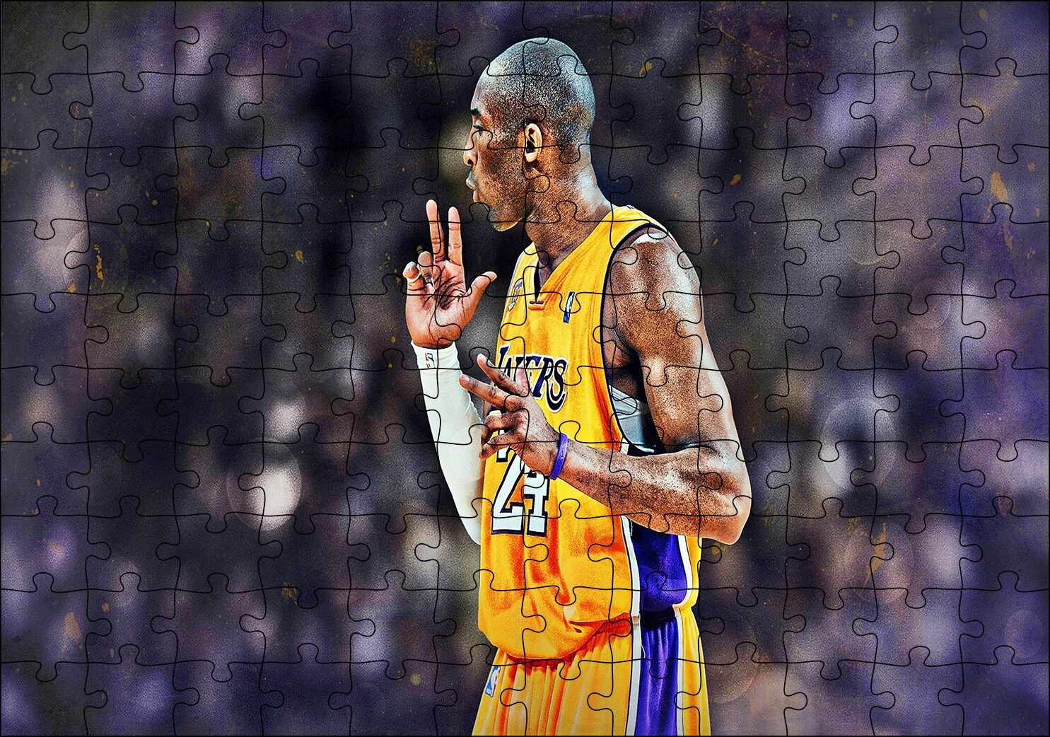 Basketbol Kobe Bryant Invincible Puzzle Yapboz MDF Ahşap 120 Parça 24 cm X 34 cm