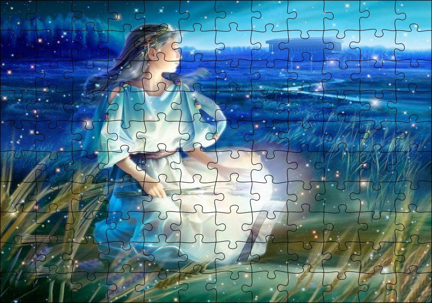 Perisi ve Buğday Başakları Puzzle Yapboz MDF Ahşap 120 Parça 24 cm X 34 cm