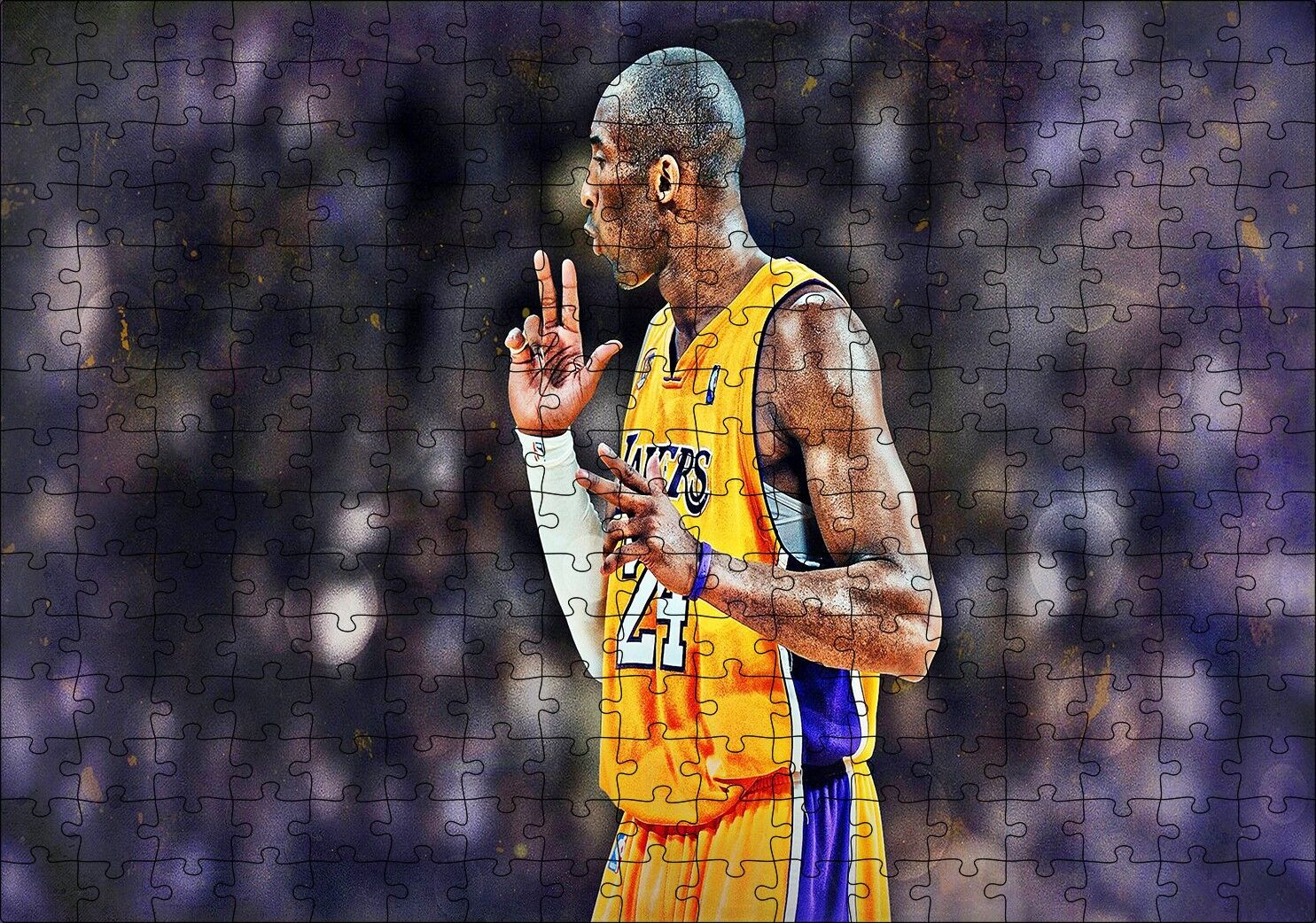 Basketbol Kobe Bryant Invincible Puzzle Yapboz MDF Ahşap 255 Parça 34 cm X 49 cm