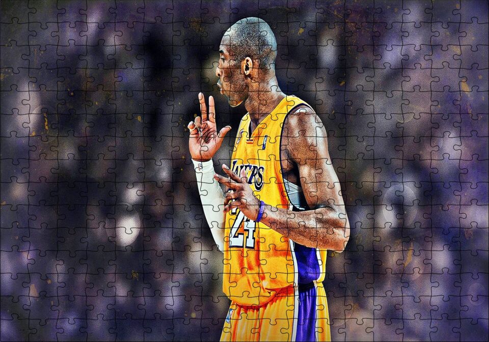 Basketbol Kobe Bryant Invincible Puzzle Yapboz MDF Ahşap 255 Parça 34 cm X 49 cm