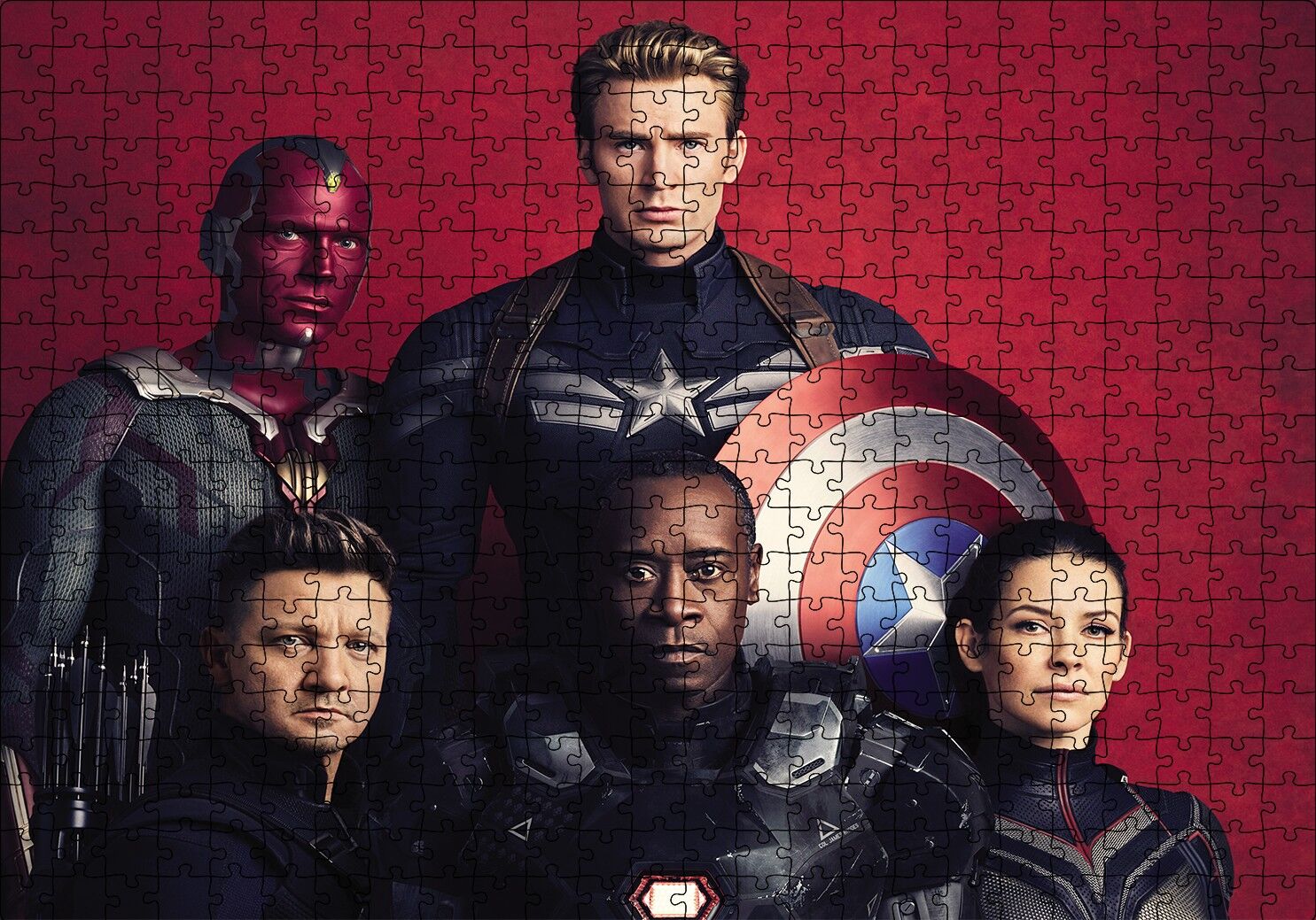 Avengers Infinity War Captain America, Vision, Hawkeye Puzzle Yapboz MDF Ahşap 500 Parça 49 cm X 68 cm