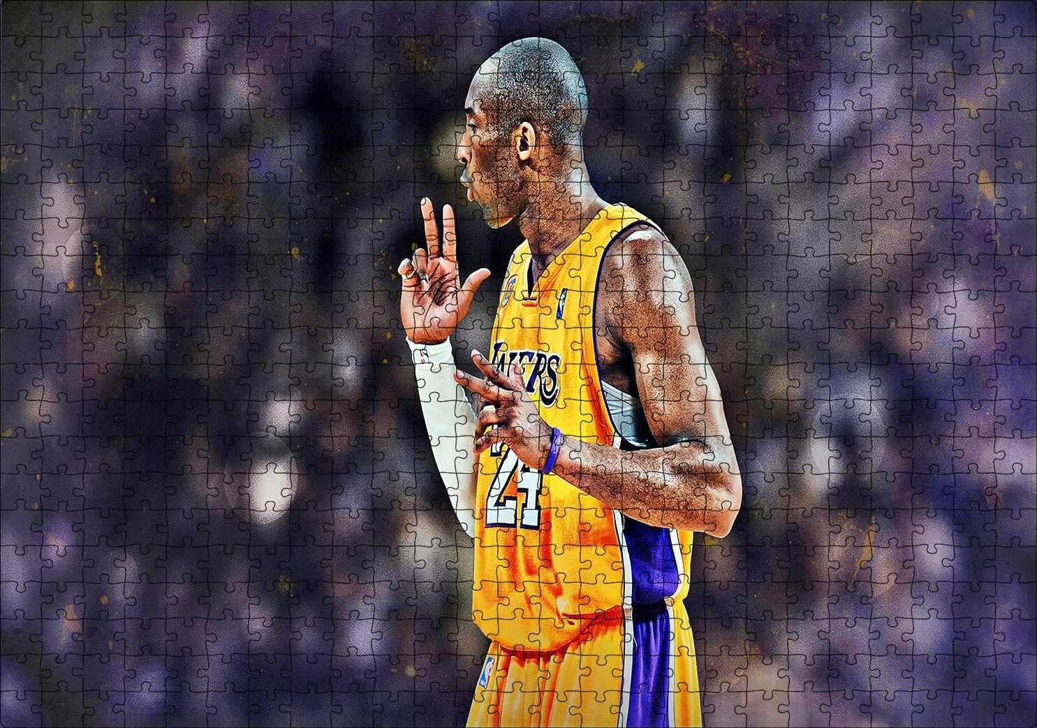 Basketbol Kobe Bryant Invincible Puzzle Yapboz MDF Ahşap 500 Parça 49 cm X 68 cm