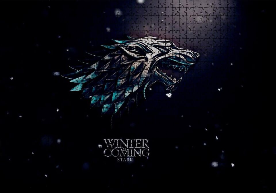 Game of Thrones Kış Geliyor Stark Logo Puzzle Yapboz MDF Ahşap 1000 Parça 49 cm X 68 cm