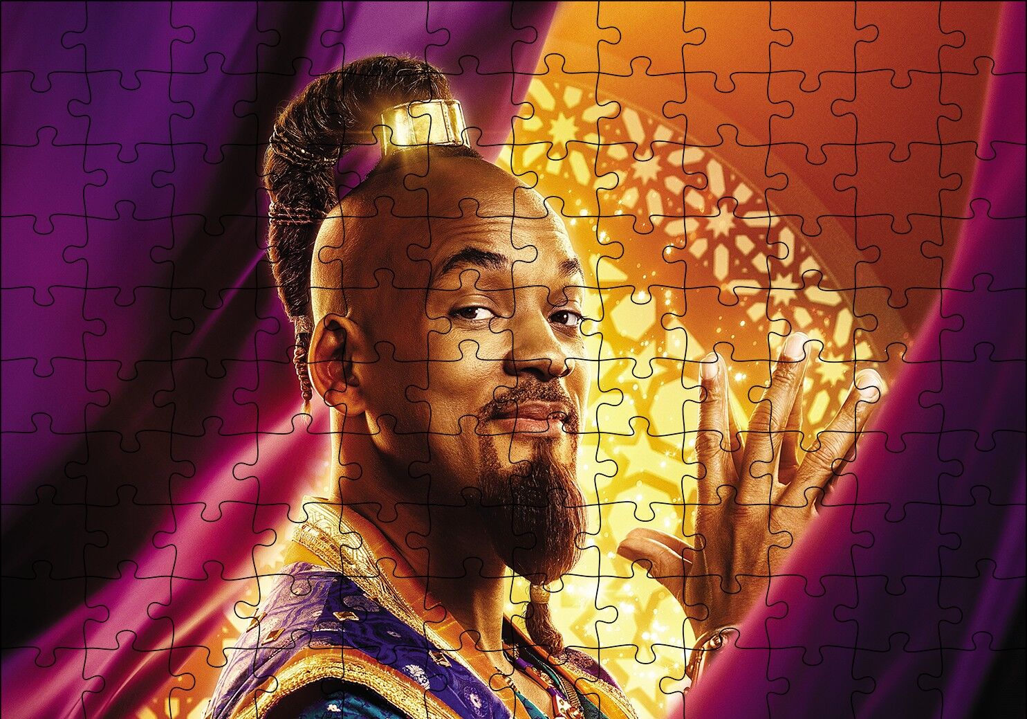 Aladdin Cini Genie Will Smith Görseli Puzzle Yapboz MDF Ahşap