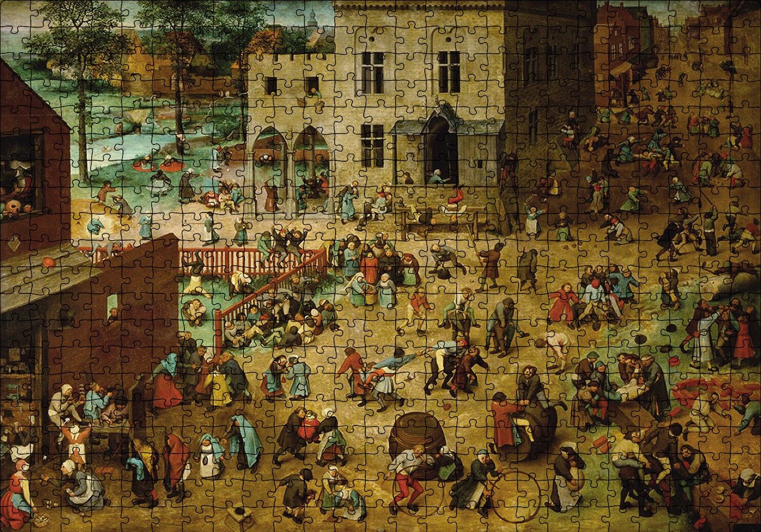 Çoçuklarin Oyunları Pieter Brueghel Puzzle Yapboz MDF Ahşap 500 Parça 49 cm X 68 cm