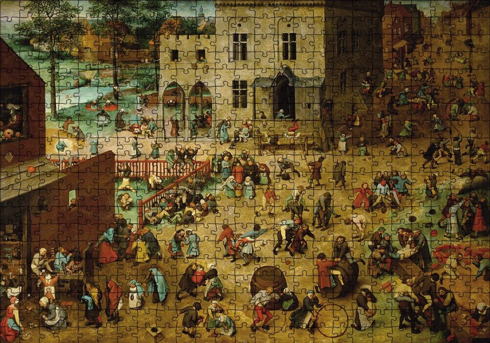 Çoçuklarin Oyunları Pieter Brueghel Puzzle Yapboz MDF Ahşap 500 Parça 49 cm X 68 cm