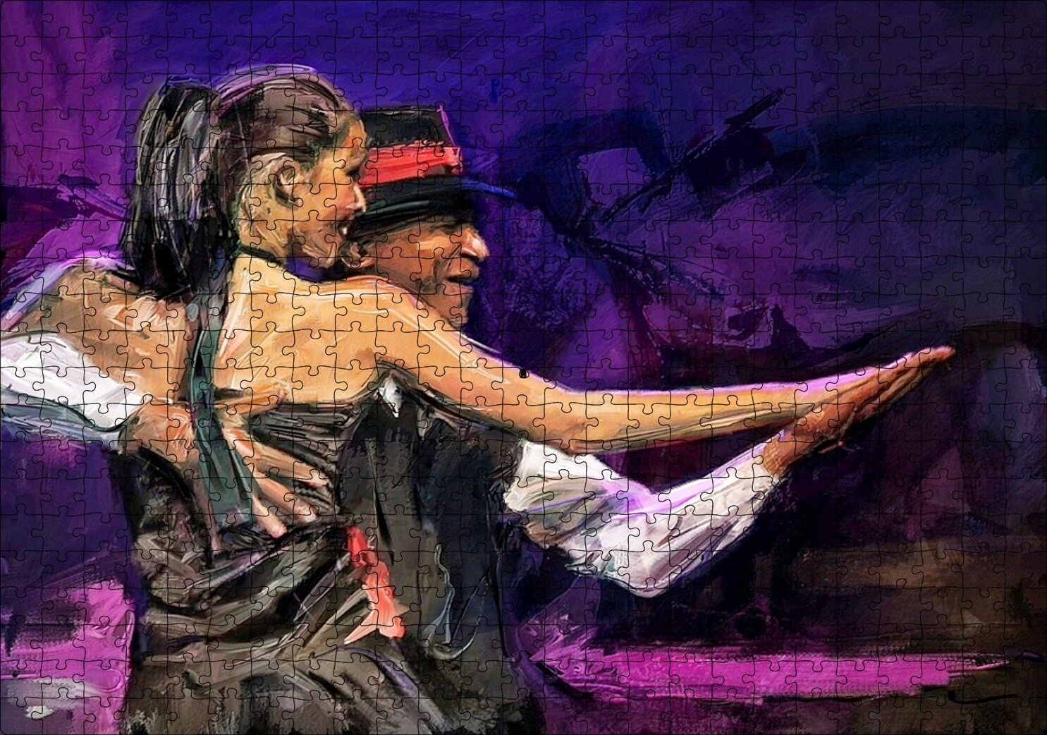 Yağlı Boya Resmi Dans Figürü Görseli Puzzle Yapboz MDF Ahşap 500 Parça 49 cm X 68 cm